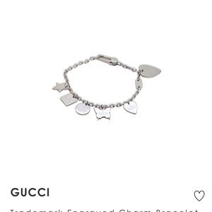 Authentic Gucci Trademark Engraved Charm Bracelet